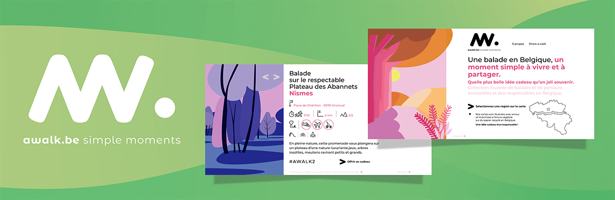 Awalk - walks in Belgium : eco conception of a website by our agency